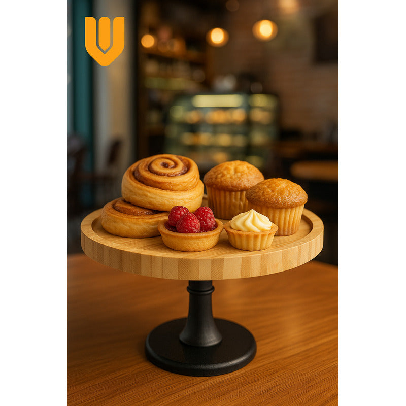 Base Torta Pedestal Reposteria Cupcakes Bambu Soporte 19.5cm