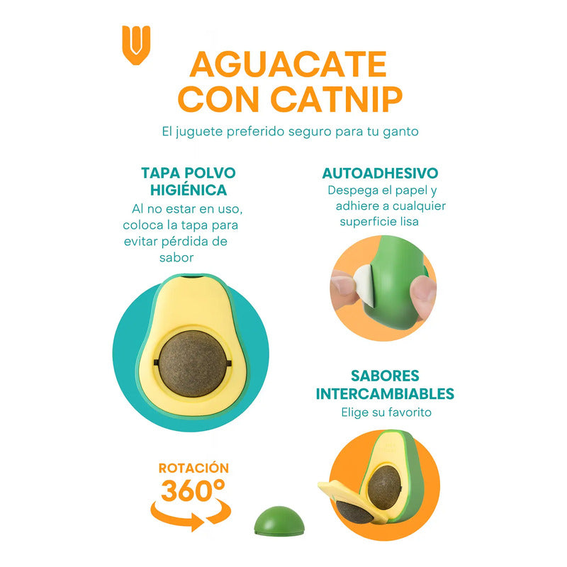 Pack 5 Juguete Catnip Para Gato Bola Giratoria Catnip Hierba Verde