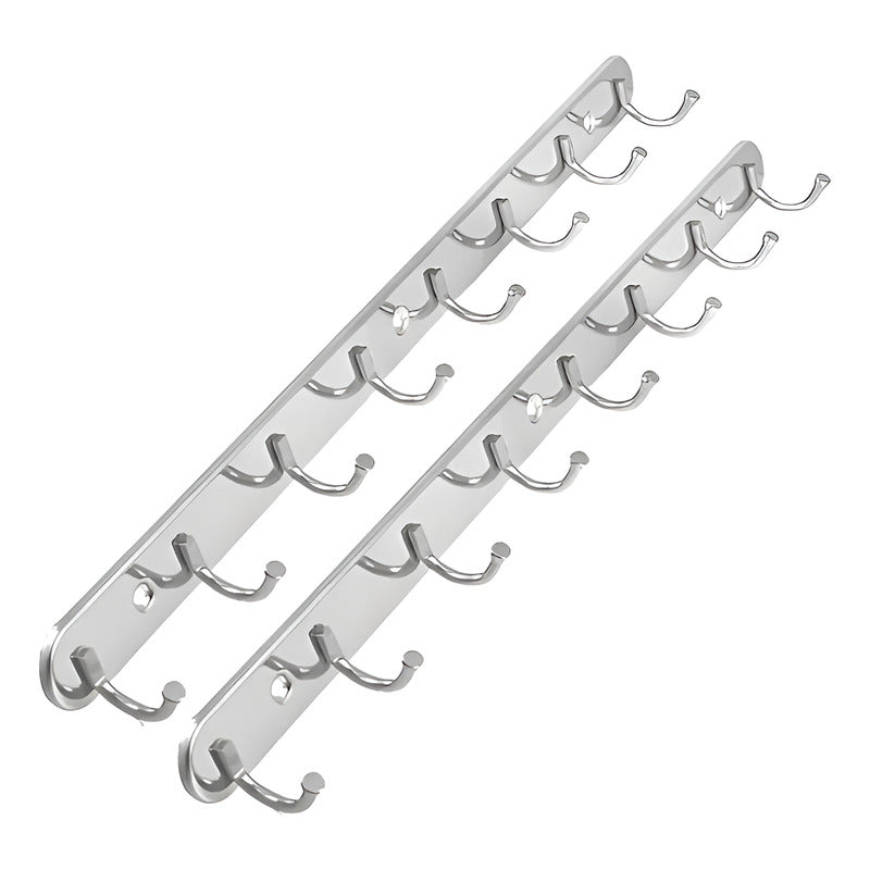 X2 Colgador Perchero Aluminio De Pared Para Toallas Ropa