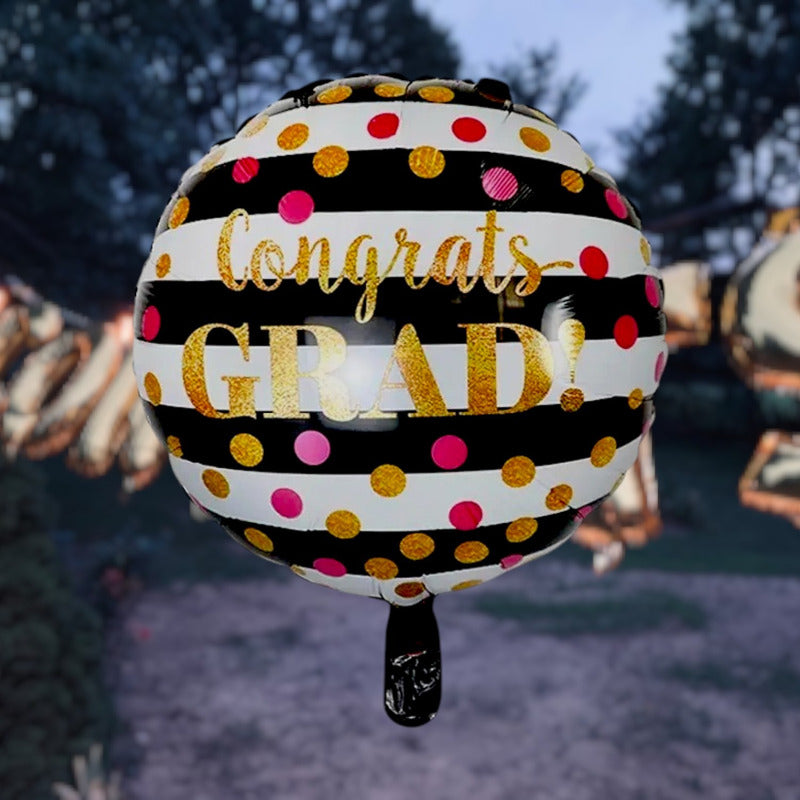 Globo Redondo Metalizado Graduación Decoracion Grado Fiesta