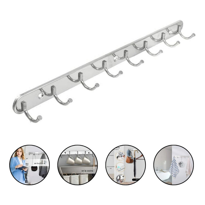X4 Colgador Perchero Aluminio De Pared Para Toallas Ropa