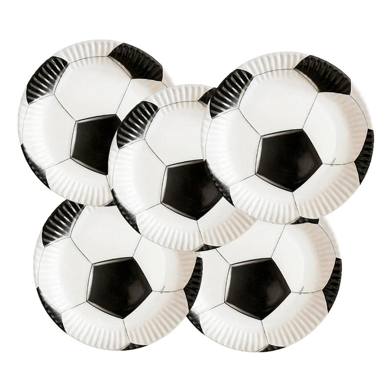 X10 Platos Cumpleaños Futbol Platos Desechable Decoracion