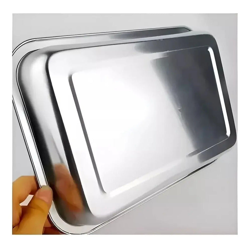 X2 Bandeja Para Horno Bandeja De Acero Inoxidable Multiuso Plateado Bandeja - Yd762