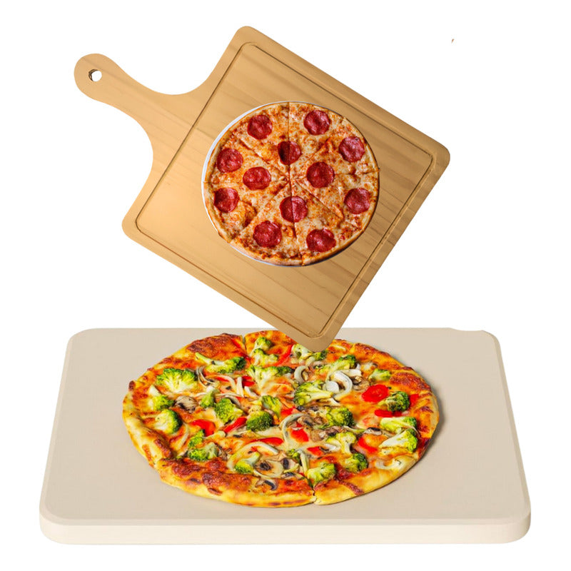 3 Tabla Pizza Tabla Picoteo Tabla Picar Madera Bambu 30x40cm