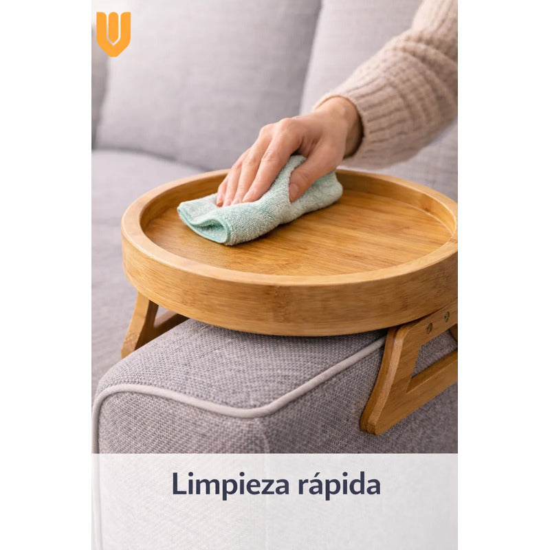 Bandeja Plegable Porta Vasos Bambu Mueble Reposabrazos Sofa Bandeja Madera Sofa Compacta Porta Vasos Antideslizante Soporte Tazas Organizador Hogar Living Bambu