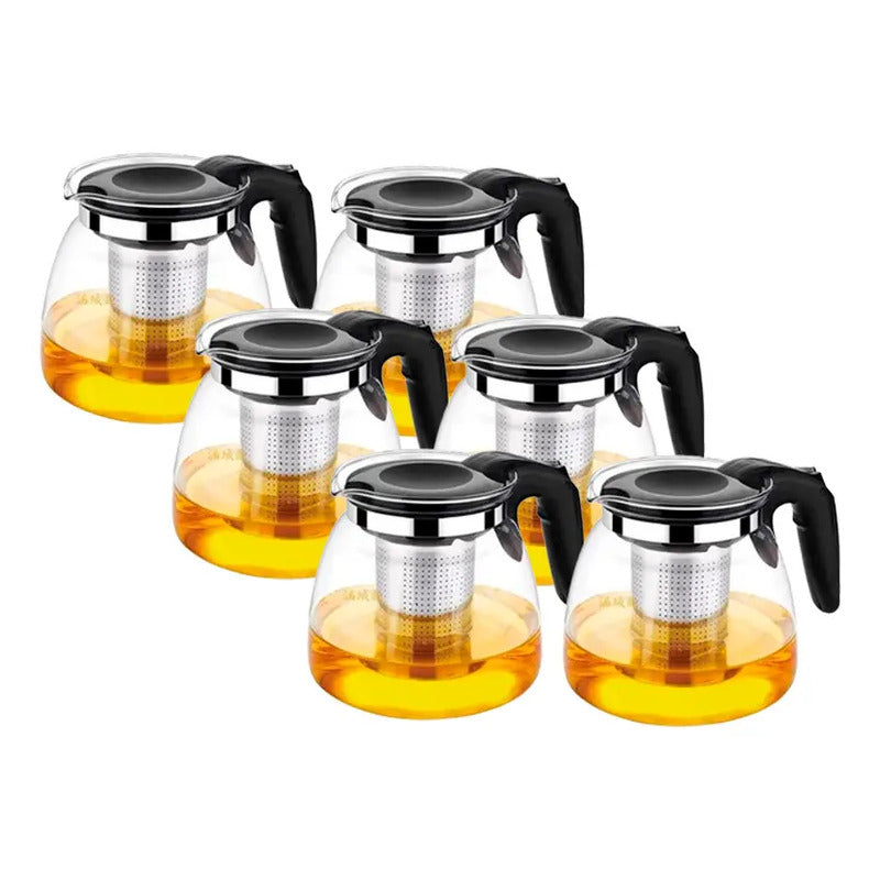 X6 Tetera Vidrio Infusor Te Tetera Infusora Con Filtro 900ml Transparente