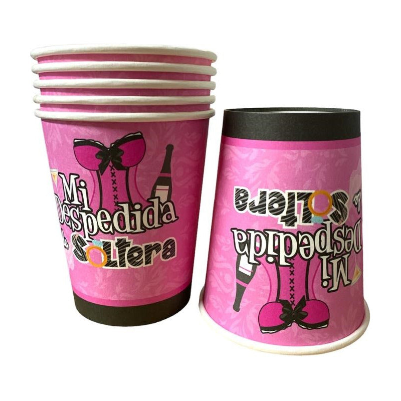 6 Vasos Desechables Despedida De Soltera Decoracion Fiesta