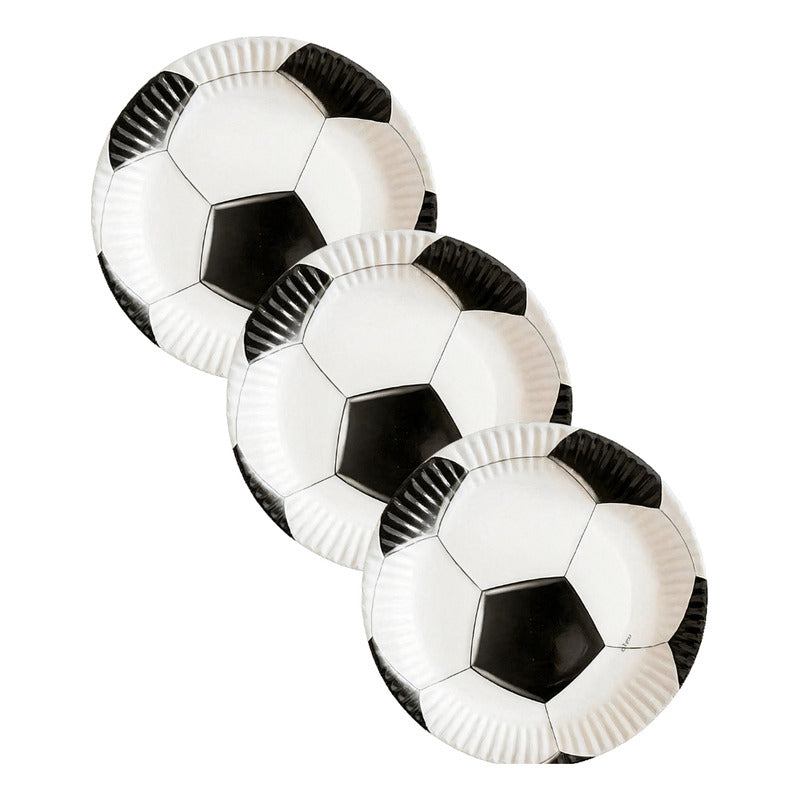 X10 Platos Cumpleaños Futbol Platos Desechable Decoracion