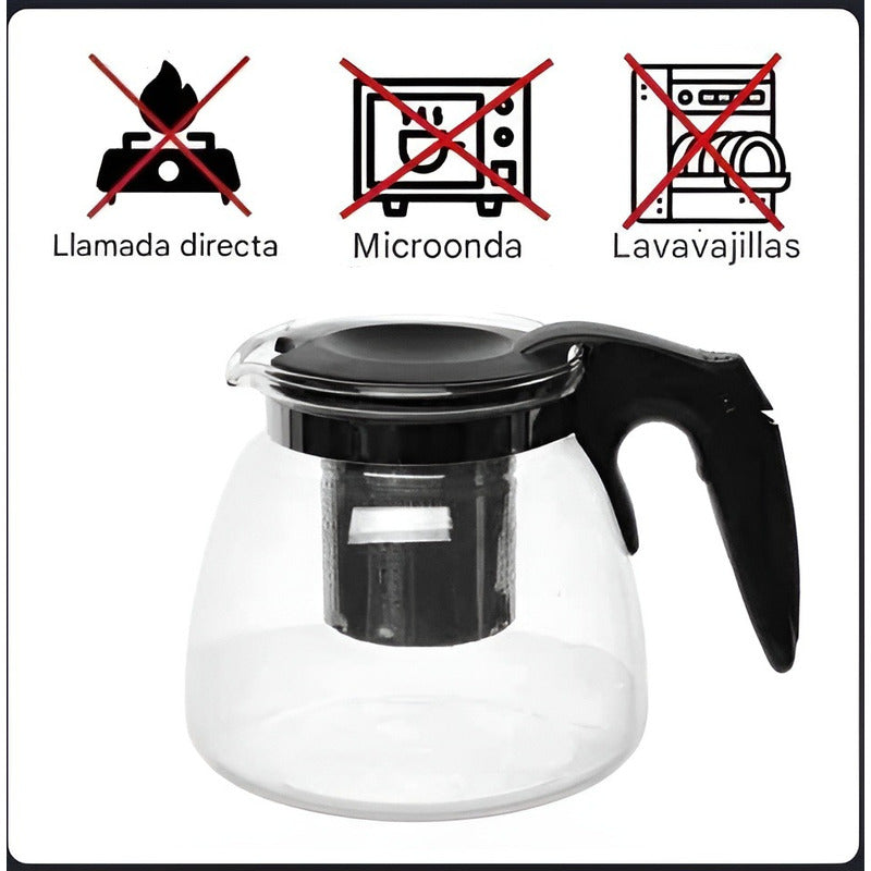 X2 Tetera Vidrio Infusor Te Tetera Infusora Con Filtro 900ml