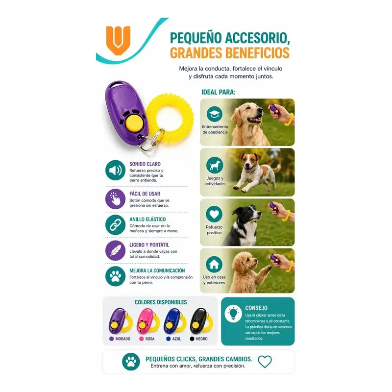 Clicker De Adiestramiento Perro Clicker Entrenamiento Perro Azul