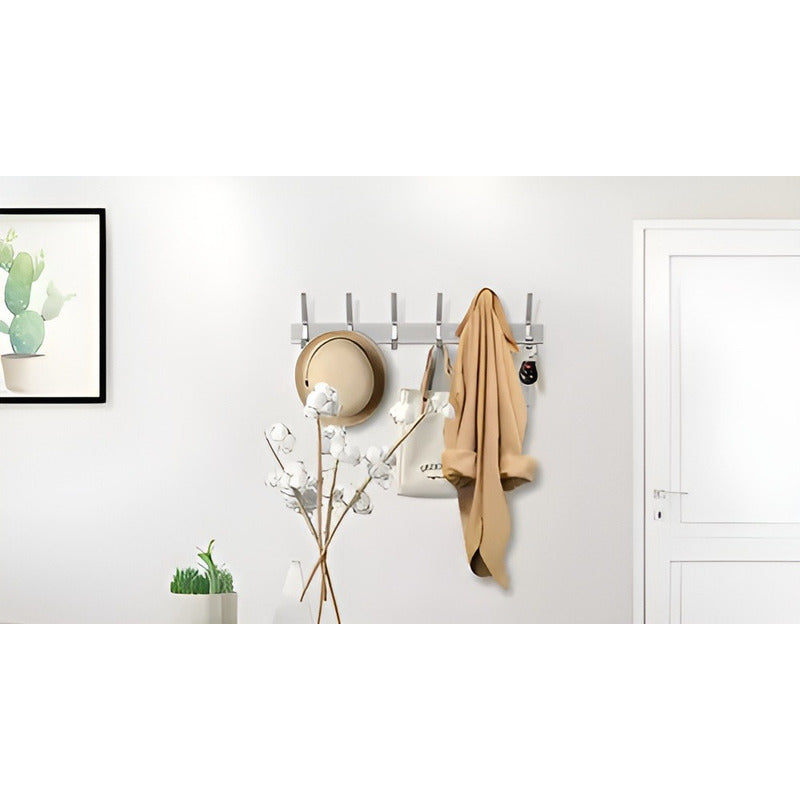 X2 Colgador Perchero Aluminio De Pared Para Toallas Ropa