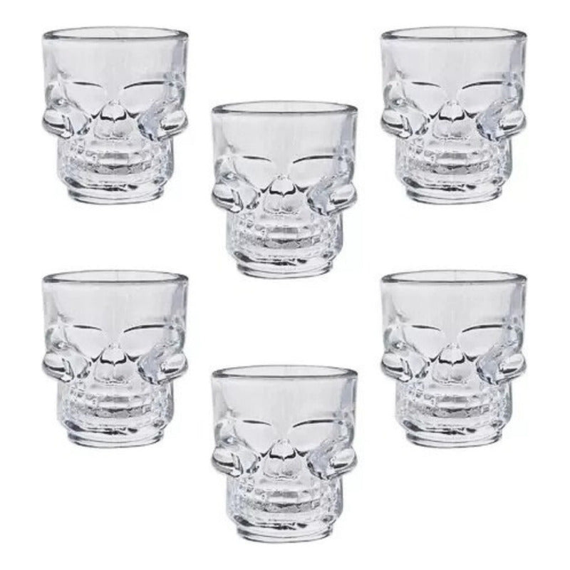 Set 12 Vaso Shot Calavera Tequilero Vasos Shoperos De Vidrio