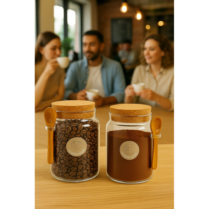 Contenedor Hermetico Cafe Frasco De Vidrio Contenedor Cafe
