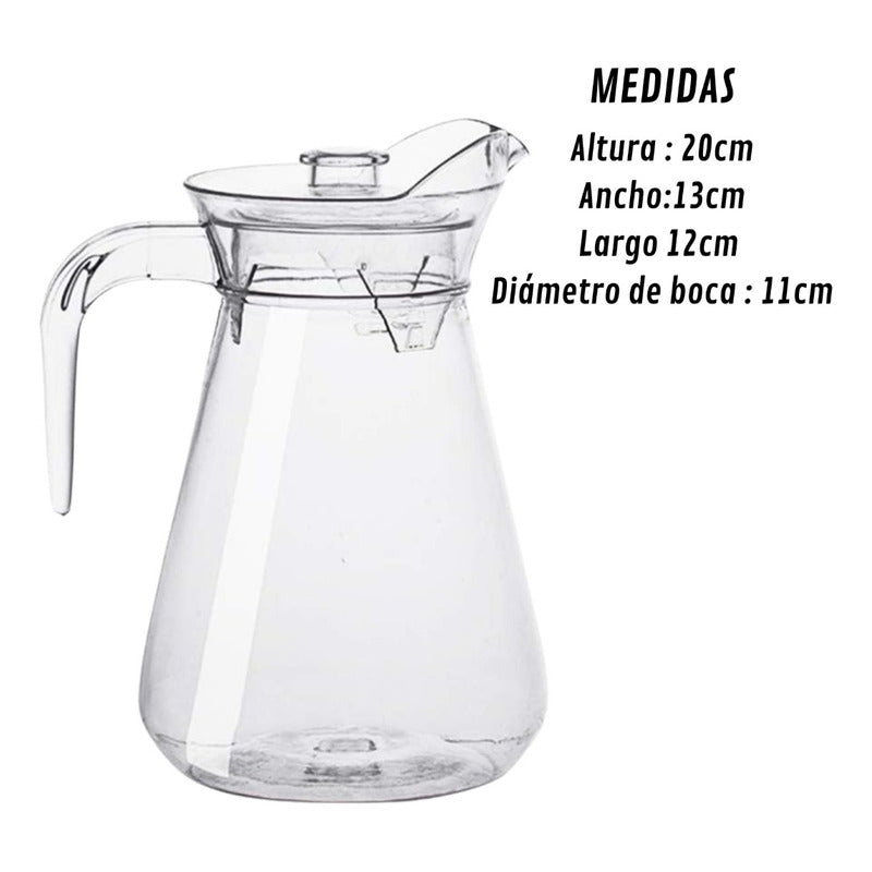 Jarra De Vidrio De Agua Jarra Jugo Jarras Agua Jarra De Vidrio Para Jugos Bebidas Cocteles Jarra Para Agua Con Tapa Jarra Vitrineon Cl Transparente