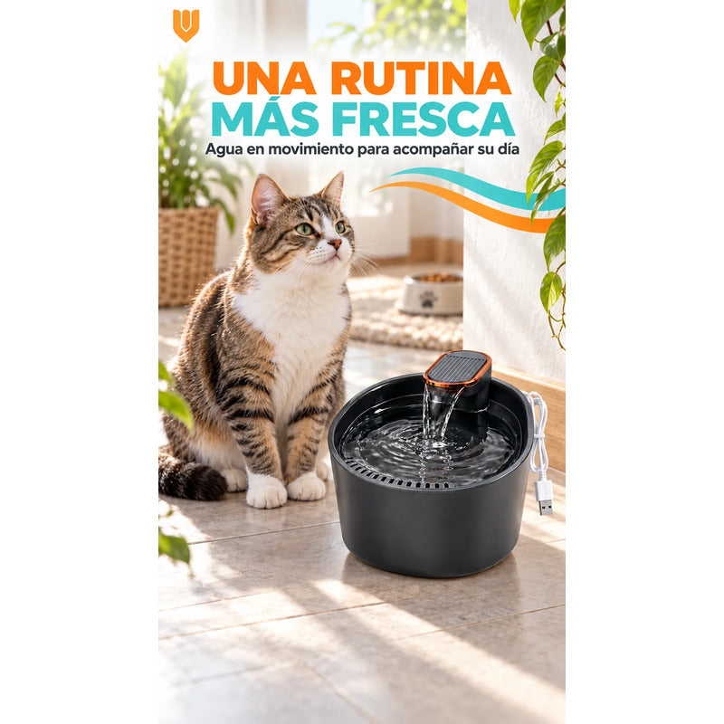 Filtro Bebedero Perro Gato Fuente Agua Automático Usb Negro Fuente Bebedero Automático Agua Gatos Perros Usb Filtro Recirculante Mascotas Compacto Negro Hogar