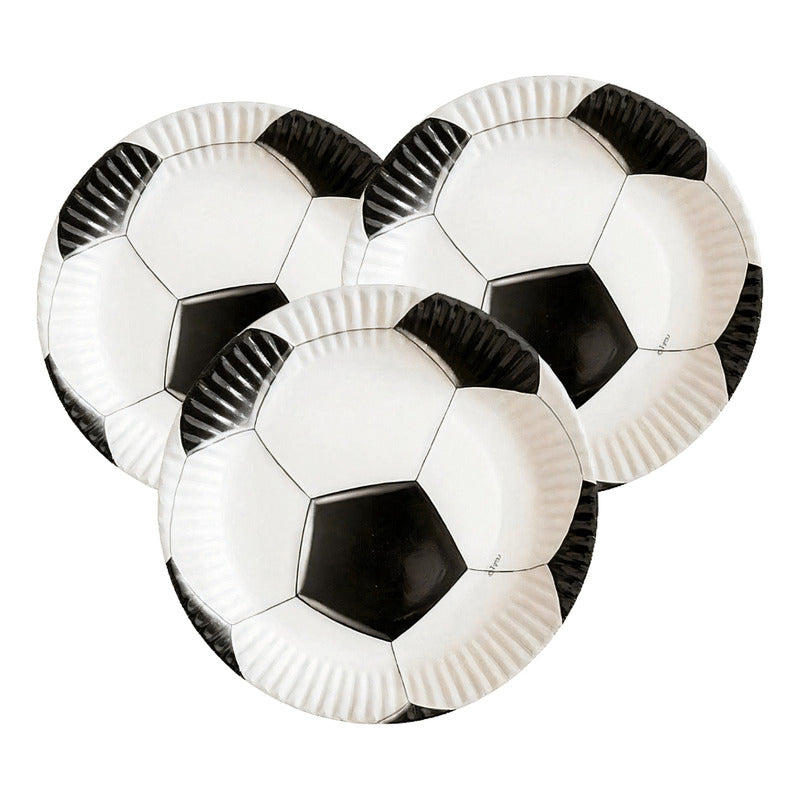 X10 Platos Cumpleaños Futbol Platos Desechable Decoracion