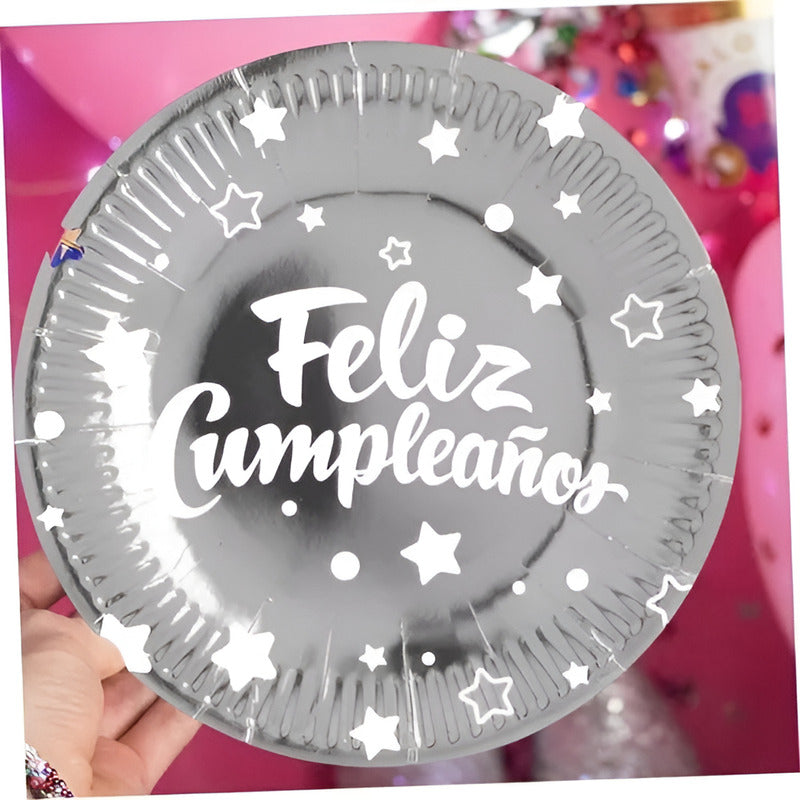 10 Platos Cumpleaños Desechables Decoración Cumpleaños 884