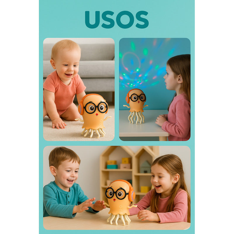 Pulpo Musical Bailarin Luces Bebe Niños Juguete Didactico