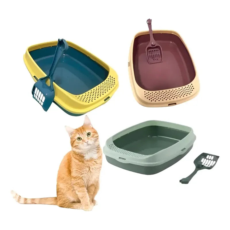 2 Areneros Gato Bandeja Sanitaria Ecologica Caja Arena Pala Multicolor
