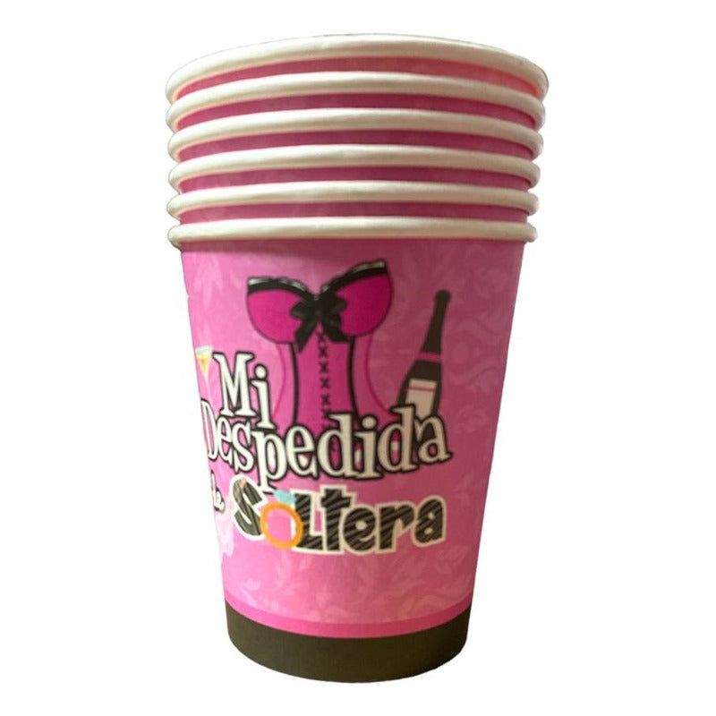 6 Vasos Desechables Despedida De Soltera Decoracion Fiesta