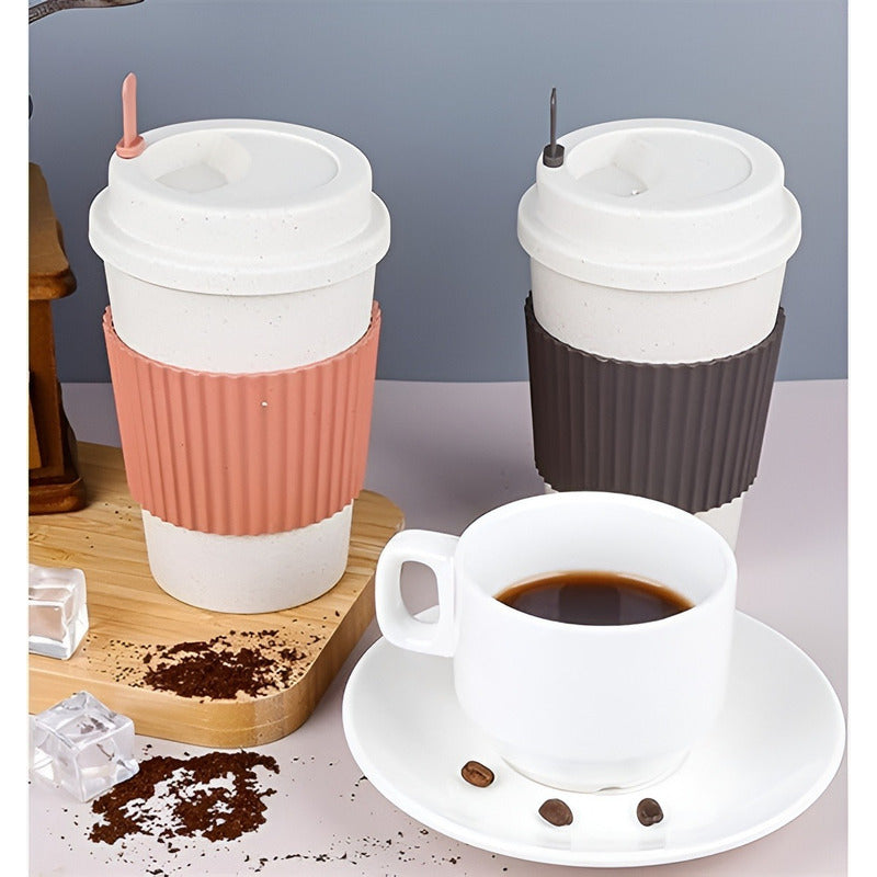 Vasos Para Café Vaso Fibra De Bambu Con Agitador Vasos Te