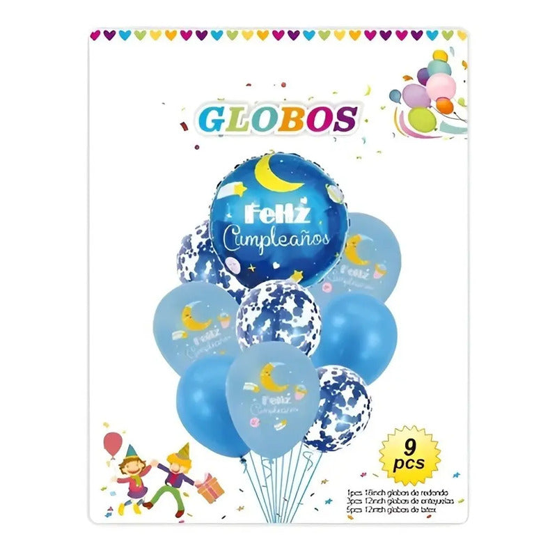 Set X9 Globos Feliz Cumpleaños Decoracion De Cumpleaños 483
