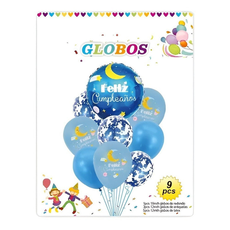 Set X9 Globos Feliz Cumpleaños Decoracion De Cumpleaños 483