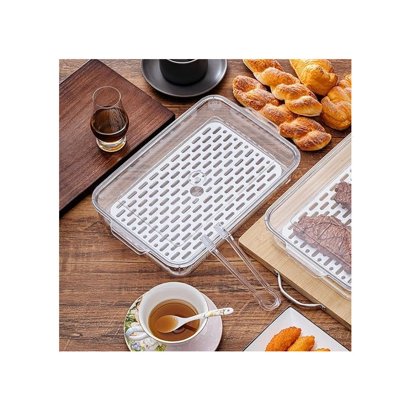 Pack X4 Organizador Refrigerador Acrilico Apilable Con Tapa