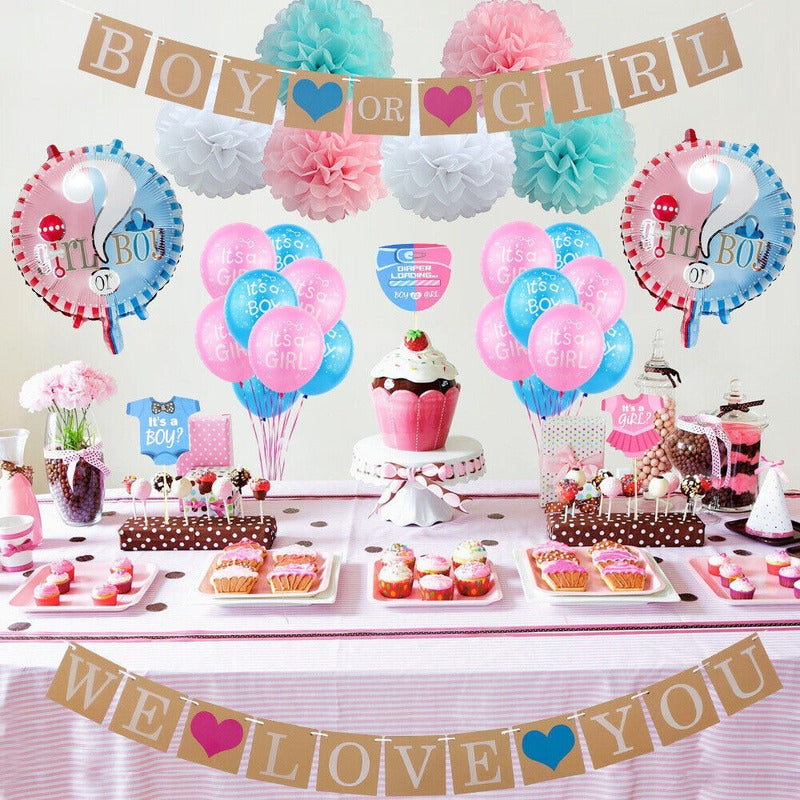 Set Globos Baby Shower Globos Decoracion Revelador Genero