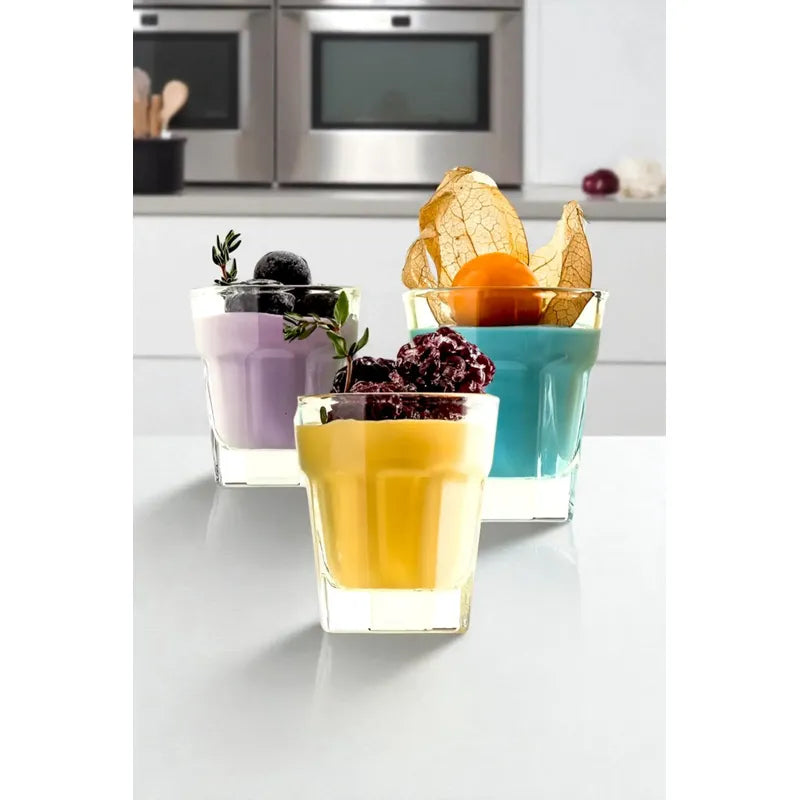 6 Vasos Shoperos Vasos De Postre Vasos De Vidrio Shot Postre Transparente