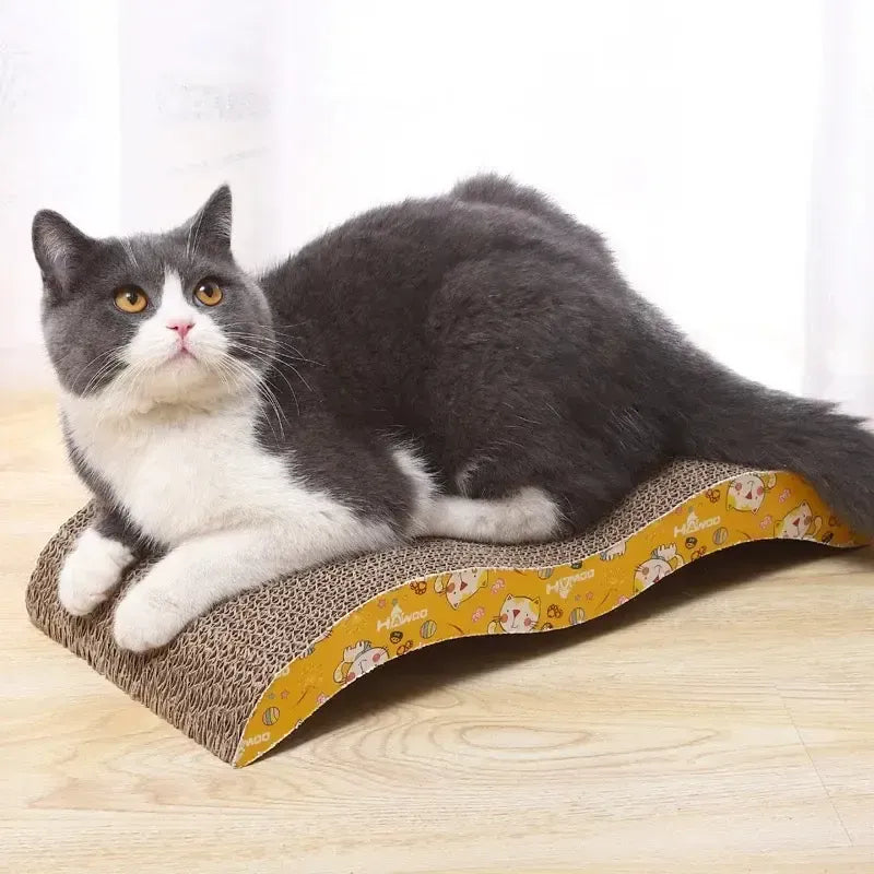 Rascador De Carton Para Gato Con Catnip Forma De Ondulado Ma Marrón Rascador Ondulado