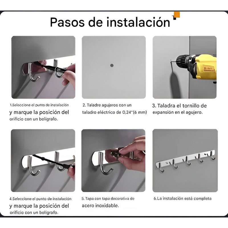 X2 Colgador Perchero Aluminio De Pared Para Toallas Ropa