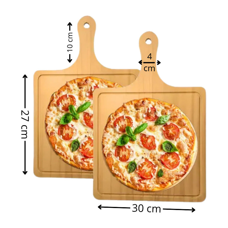 X5 Tablas Pizza Tabla Cuadrada Picoteo Plato Madera 27x30cm