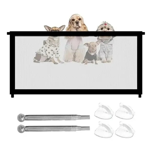 Pack X2 Puerta De Seguridad Plegable Magica Malla Mascotas Negro