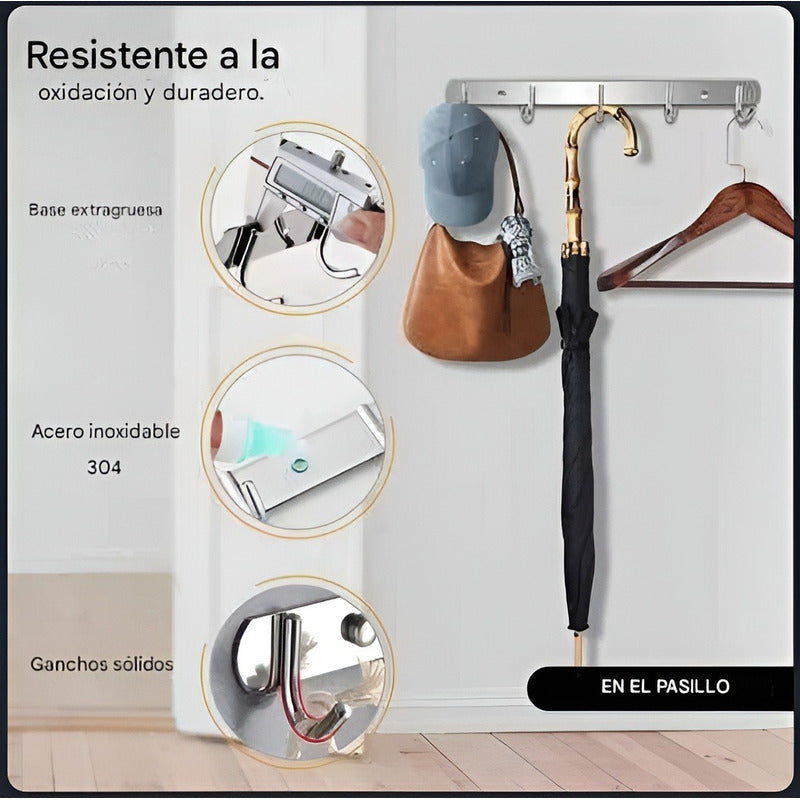 X2 Colgador Perchero Aluminio De Pared Para Toallas Ropa