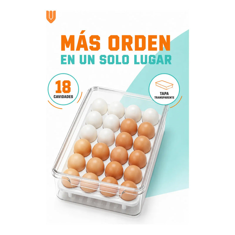Organizador De Huevos Huevera Porta Huevos Contenedor Huevos Transparente