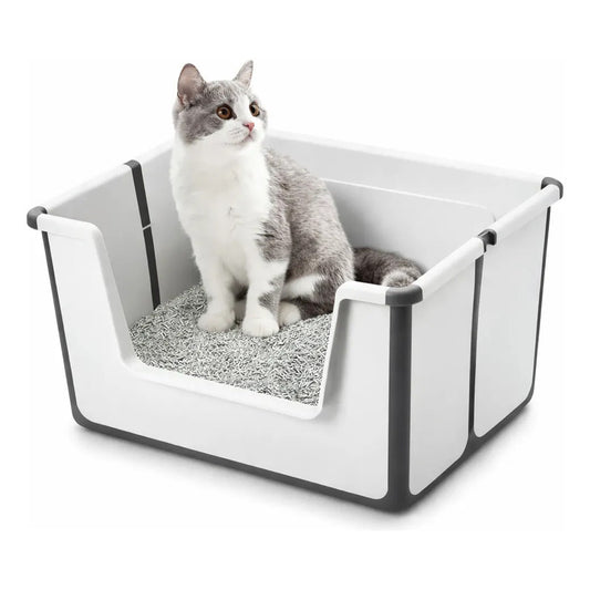 Arenero Plegable Paseo Baño Bandeja Portatil Gato Viajes Blanco Nieve Higienico Minimalista Moderno Bandeja Sanitaria Gato Arenero Portatil Mascotas Diseño Limpio Interior Hogar