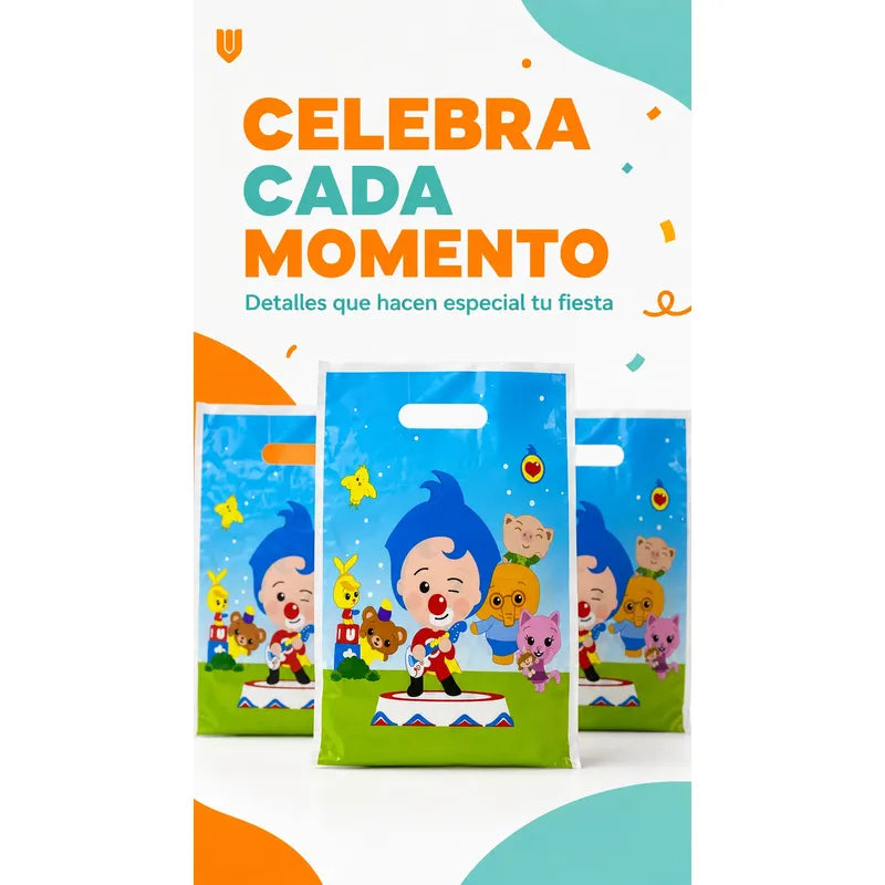 10 Bolsas Para Piñata Plim Plim Bolsas Para Dulces Piñata Celeste Plim Plim