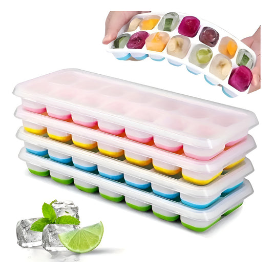X2 Molde De Hielo Silicona Hielera Con Tapa Hielo Cubetera