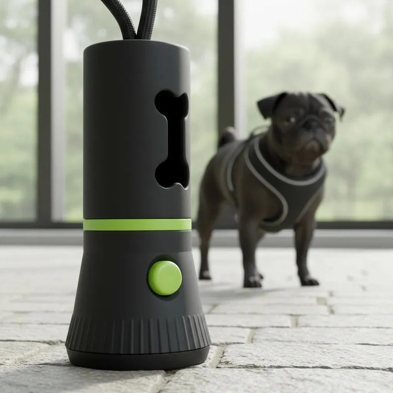 2 Dispensador Bolsas Mascotas Popo Caca Rollo Bolsas Luz Led Negro Dispensador Bolsas Mascota Linterna Led Porta Rollo Excremento Perro Gato Plastico 10 X 4 Cm Incluye Bolsas Premium