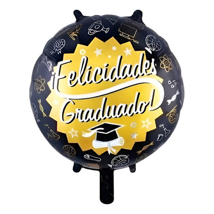 Globo Redondo Metalizado Graduación Decoracion Grado Fiesta