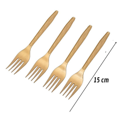 X24 Tenedor Plástico Desechable Fiesta Cubiertos Desechables Dorado Oscuro