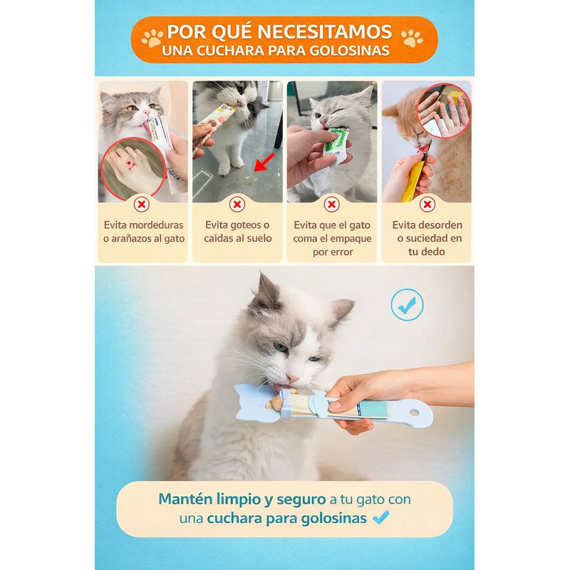 Cuchara Dispensadora Churu Snack Cremoso Alimento Mascotas Al Azar Cuchara Dispensadora Snack Cremoso Mascotas Churu Plastico Manual Interactivo 26cm Alimentacion Perros Gatos