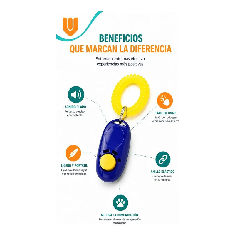 X2 Clicker De Adiestramiento Perro Clicker Entrenamiento Multicolor