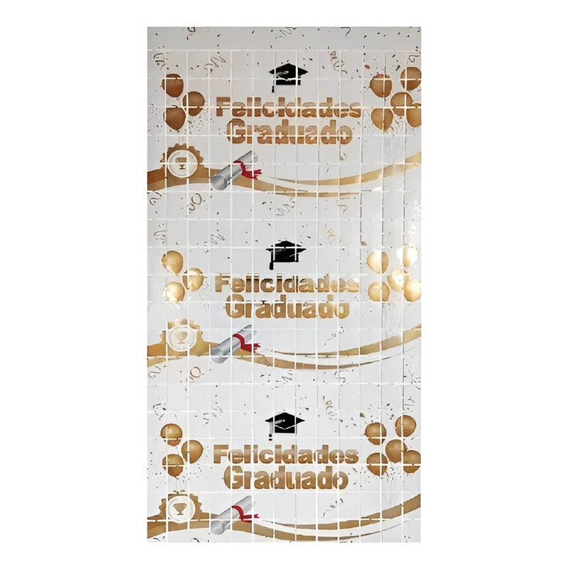 Cortina Metalizada Guirnalda Decoración Graduacion Decoracio