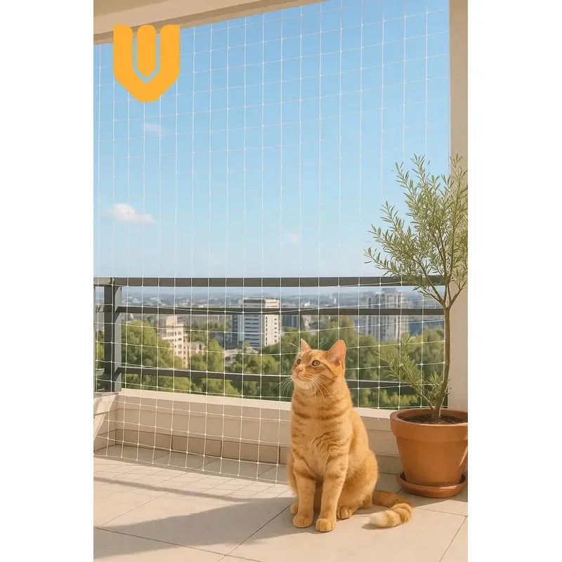 Malla Resistente Balcón Mascotas Nailon Transparente 4x3 Mts Blanco