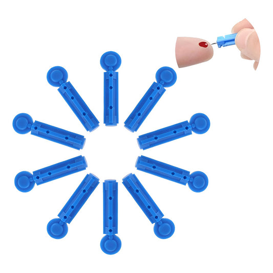 X100 Lancetas Agujas Medidor De Insulina Lancetas Estériles  Azul Claro