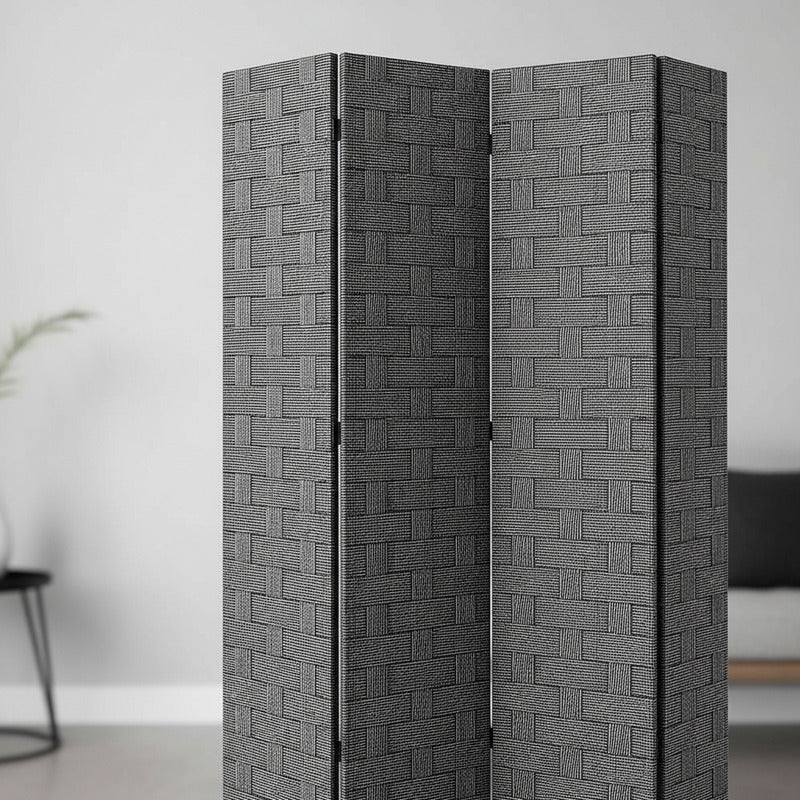 Biombo Oficina Interior Separador Ambientes Ratán 4 Paneles