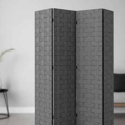 Biombo Oficina Interior Separador Ambientes Ratán 4 Paneles