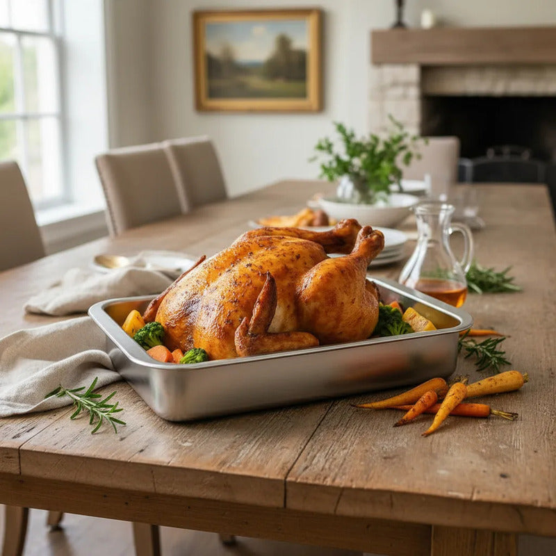 X4 Bandeja Para Horno Bandeja Acero Inoxidable 26x19cm